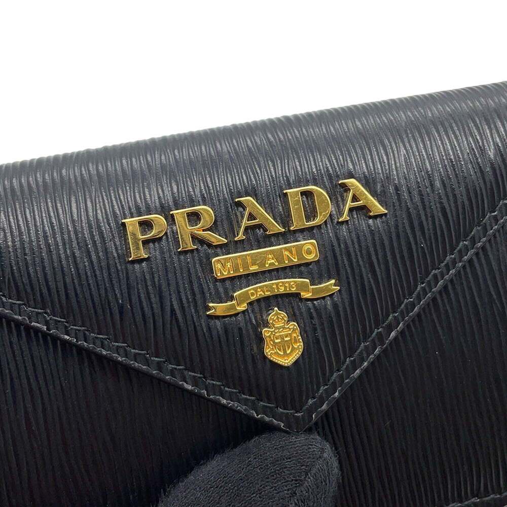 Prada Tri-fold Wallet Vitello Move Compact 1MH021 PRADA Black WALLET - Picture 7 of 11